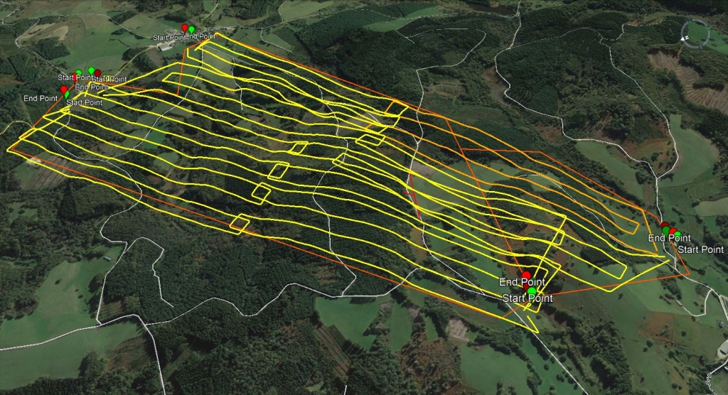 Plan de vol Lidar Aquitaine